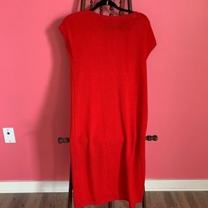 St. John Red Wool Dress w Back Vent